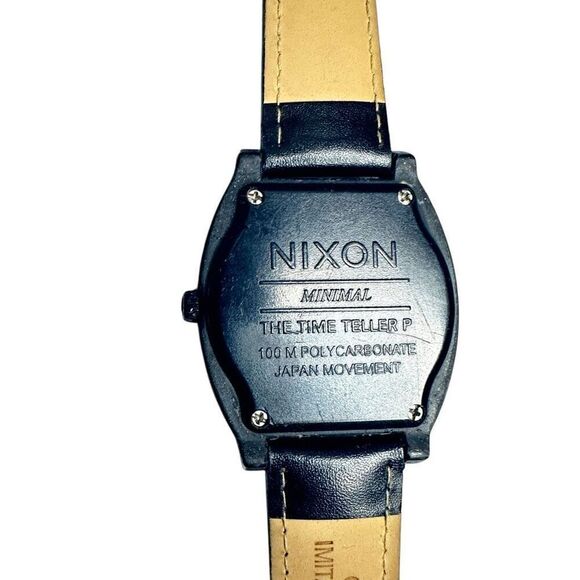 Nixon Minimal The Time Teller Designer 100M Diver Watch Polycarbonate Black Blue - Picture 7 of 9